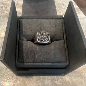 David Yurman Pavé Signet Ring with Black Diamonds size 10 men’s